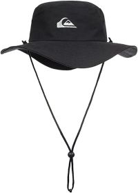 Quiksilver Men's Bushmaster Sun Protection Floppy Visor Bucket Hat (Color: Black)