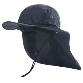 Wide Brim Sun Screen Hat With Neck Flap; Adjustable Waterproof Quick-drying Outdoor Hiking Fishing Cap For Men Women (Color: Light gray)