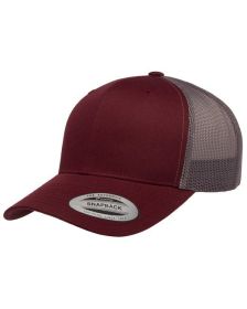 Adult Retro Trucker Cap - CHARCOAL/ BLACK - OS (Color: MAROON/ GREY)