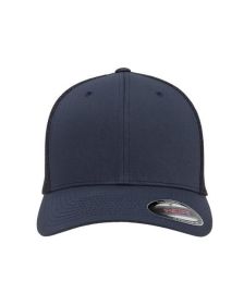 Adult 6-Panel Trucker Cap - BLACK - OS (Color: Navy)