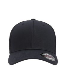 Adult 6-Panel Trucker Cap - BLACK - OS (Color: DARK NAVY)