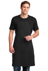 Port Authority Easy Care Extra Long Bib Apron with Stain Release A700 (Color: Black)