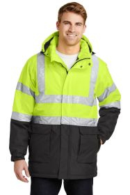 Port Authority ANSI 107 Class 3 Safety Heavyweight Parka J799S (Color: Safety Yellow/ Black/ Reflective)